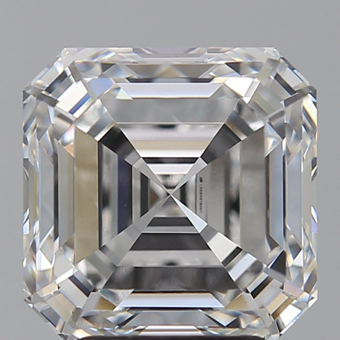 4.02 Carat Asscher Lab Diamond with  Cut Diamond in 14KT  view 1

