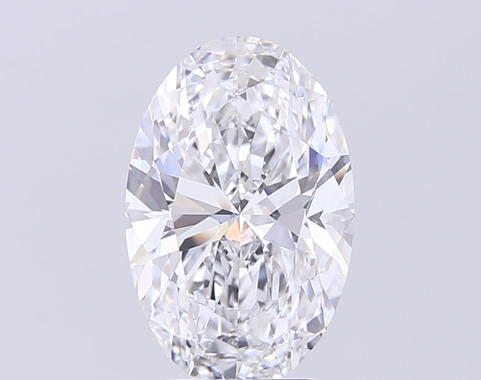 3.9 Carat Oval Lab Diamond with  Cut Diamond in 14KT  view 1
