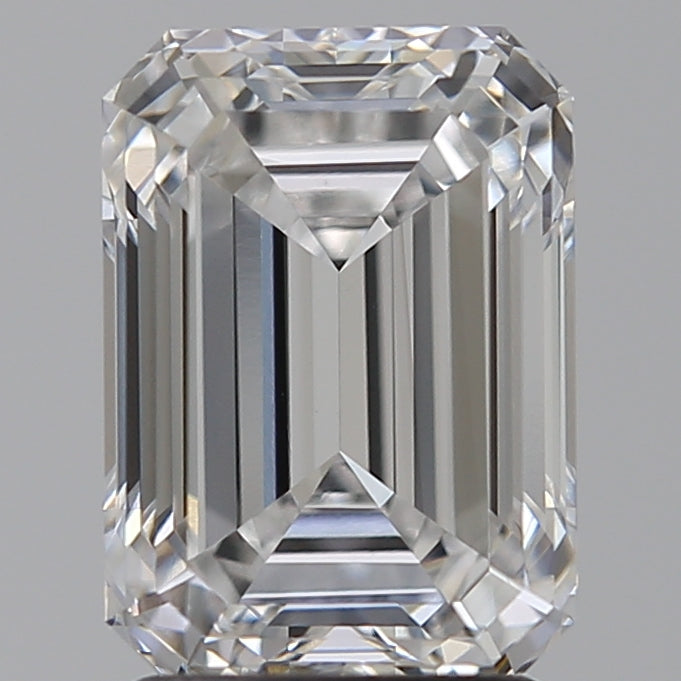 2.57 Carat Emerald Lab Diamond with  Cut Diamond in 14KT  view 1
