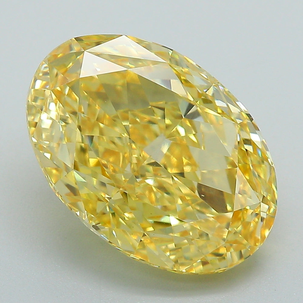 6.54 Carat Oval Lab Diamond with  Cut Diamond in 14KT  view 1
