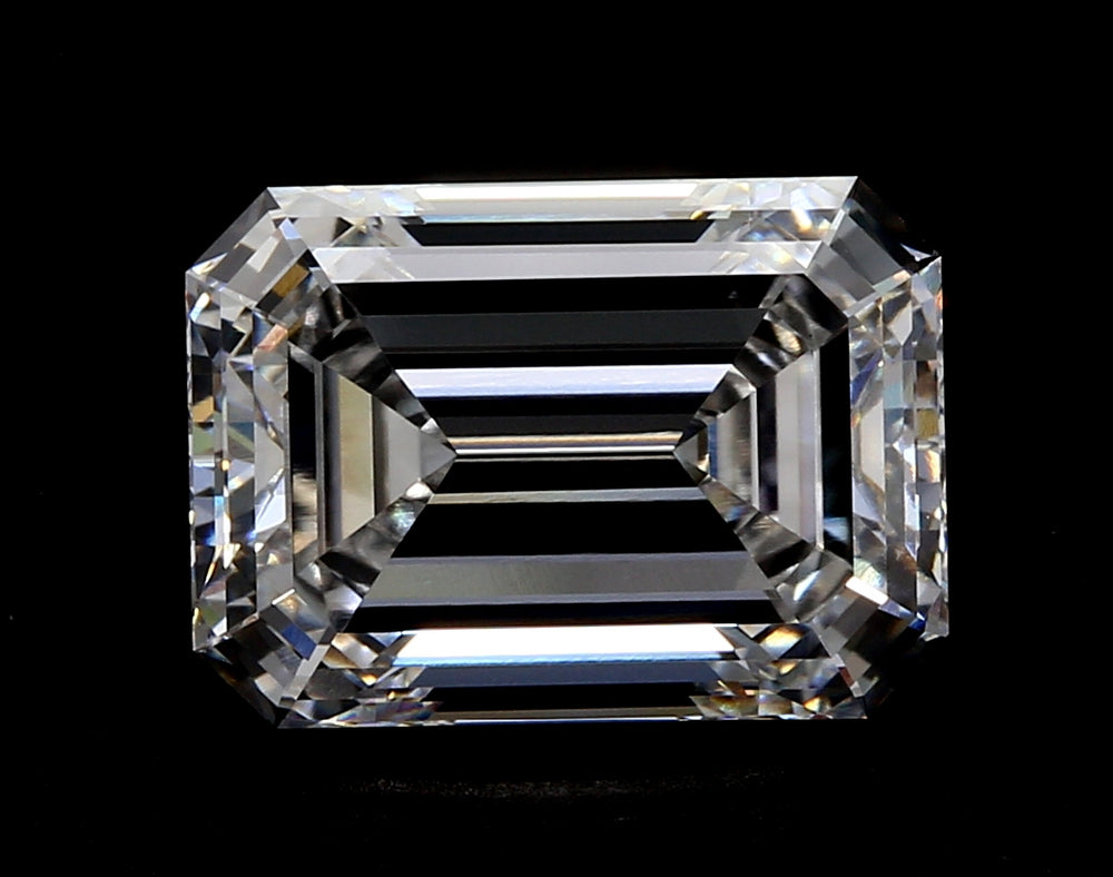 1.57 Carat Emerald Lab Diamond with  Cut Diamond in 14KT  view 1
