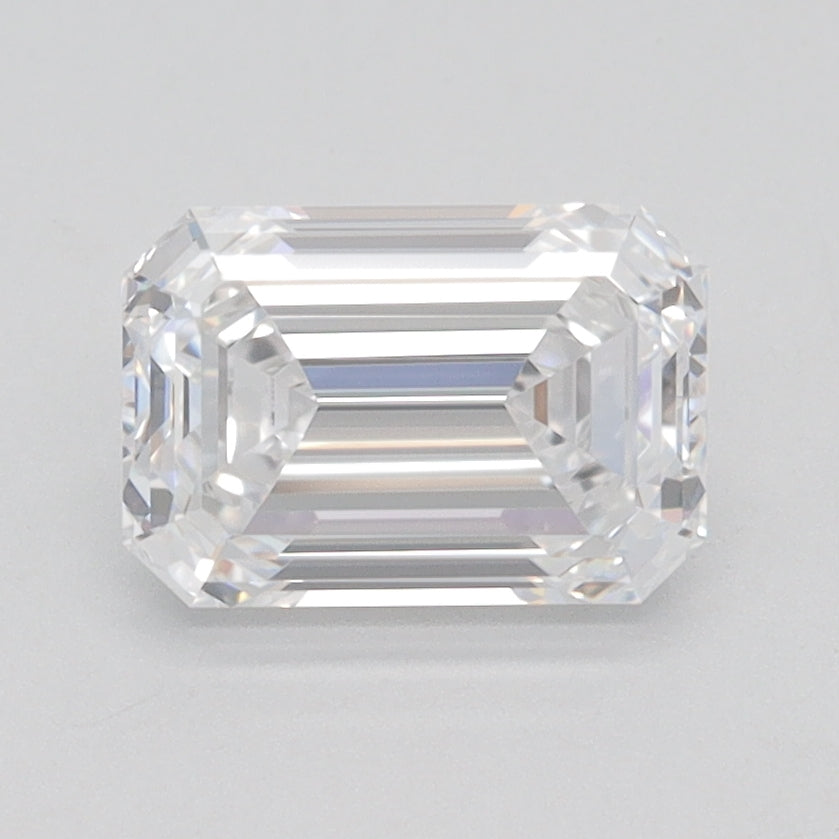 1.5 Carat Emerald Lab Diamond with  Cut Diamond in 14KT  view 1
