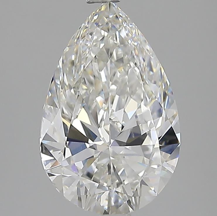 4.0 Carat Pear Lab Diamond with  Cut Diamond in 14KT  view 1
