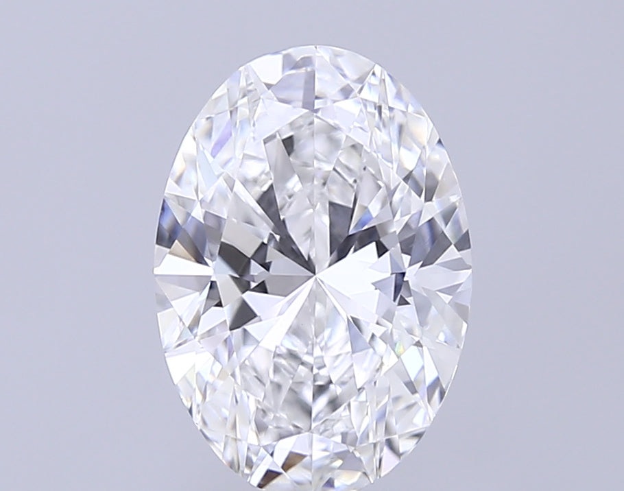 3.05 Carat Oval Lab Diamond with  Cut Diamond in 14KT  view 1
