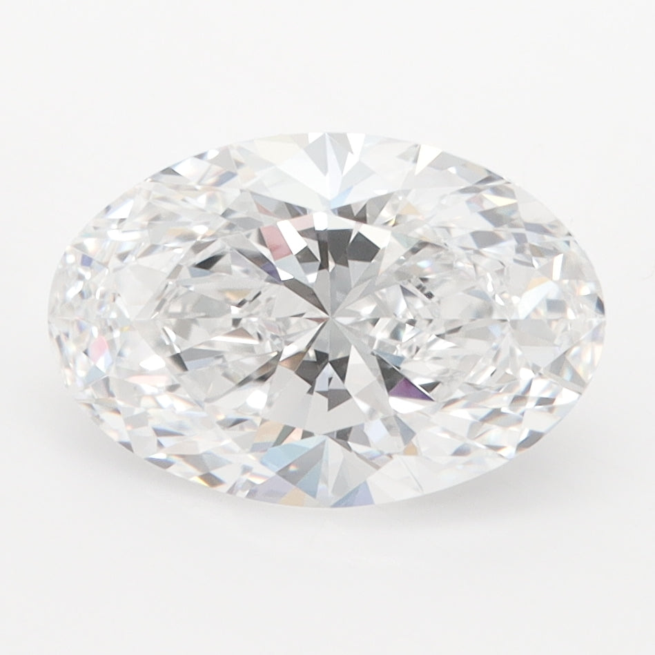 2.45 Carat Oval Lab Diamond with  Cut Diamond in 14KT  view 1
