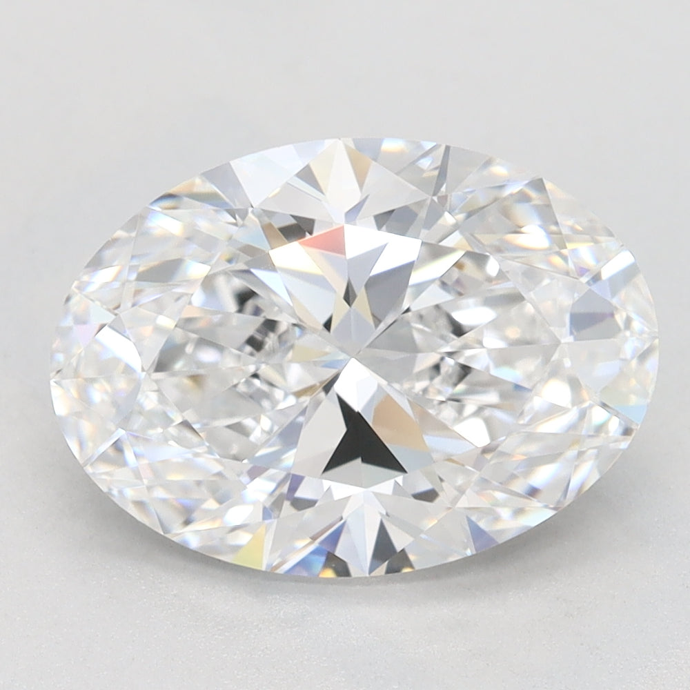 3.0 Carat Oval Lab Diamond with  Cut Diamond in 14KT  view 1

