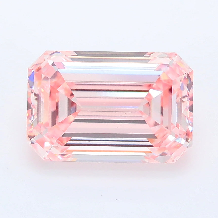 3.03 Carat Emerald Lab Diamond with  Cut Diamond in 14KT  view 1
