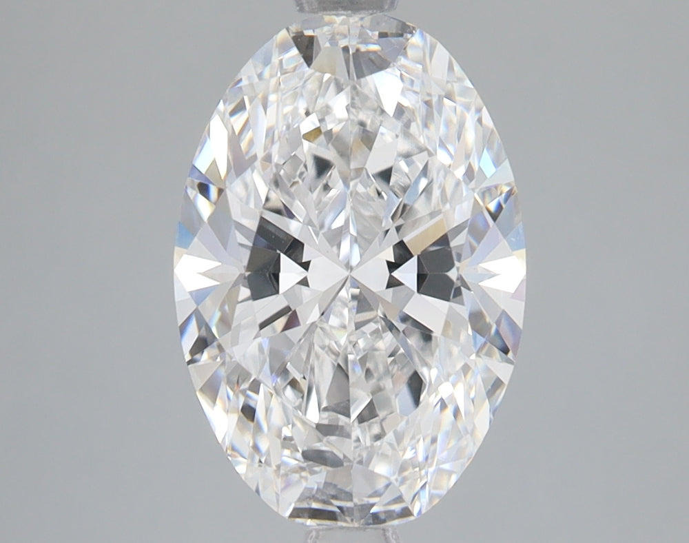 3.05 Carat Oval Lab Diamond with  Cut Diamond in 14KT  view 1
