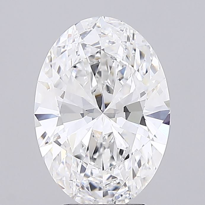 3.56 Carat Oval Lab Diamond with  Cut Diamond in 14KT  view 1
