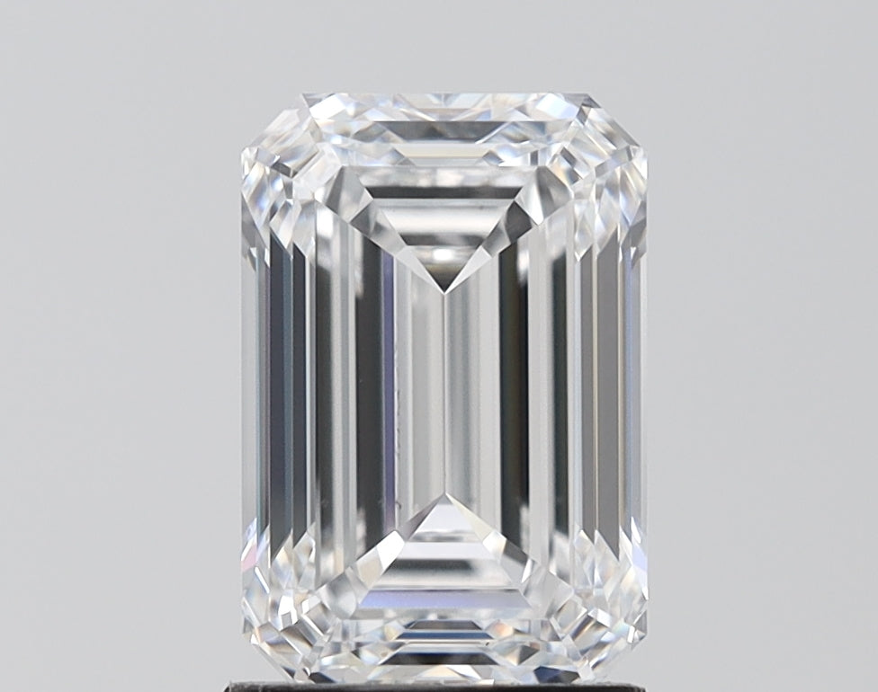 2.63 Carat Emerald Lab Diamond with  Cut Diamond in 14KT  view 1
