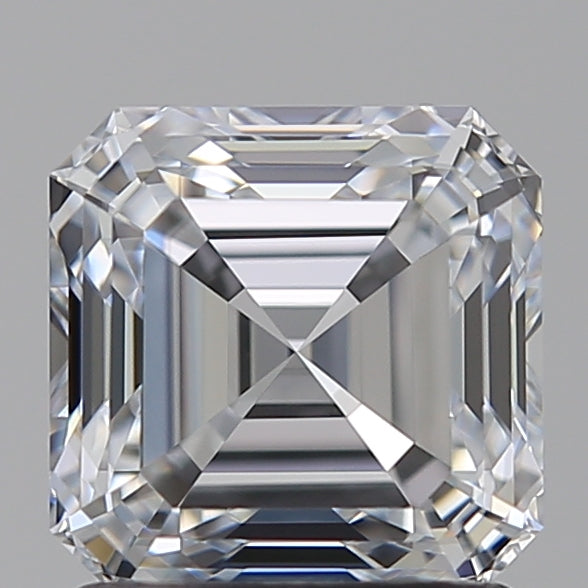 1.52 Carat Asscher Lab Diamond with  Cut Diamond in 14KT  view 1
