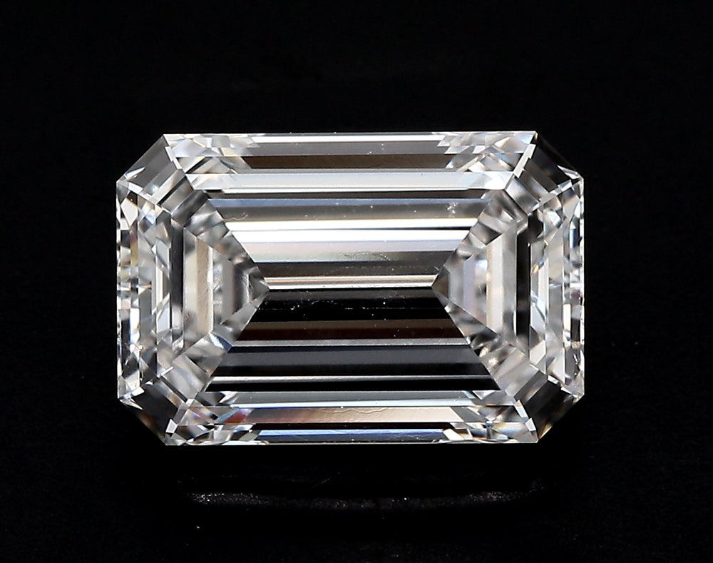 2.8 Carat Emerald Lab Diamond with  Cut Diamond in 14KT  view 1
