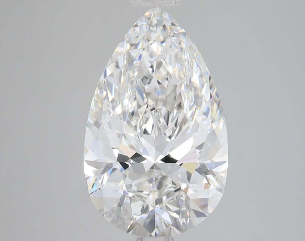 3.41 Carat Pear Lab Diamond with  Cut Diamond in 14KT  view 1

