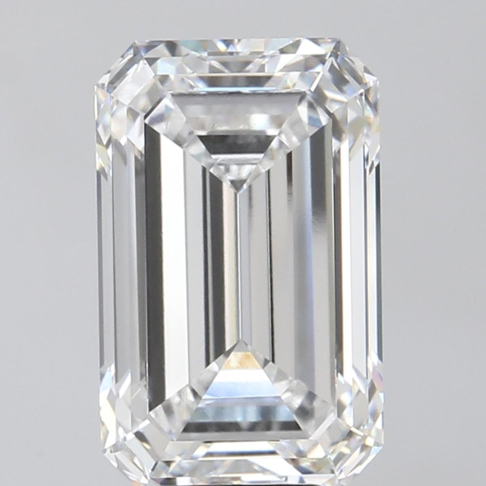 6.65 Carat Emerald Lab Diamond with  Cut Diamond in 14KT  view 1
