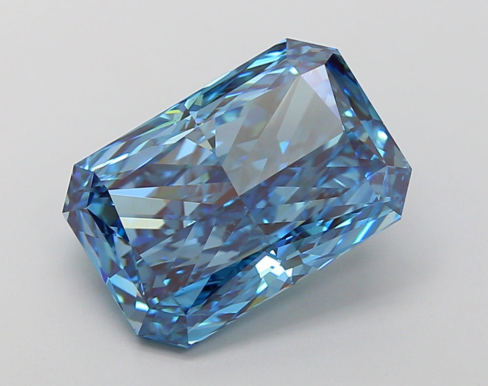 6.66 Carat Radiant Lab Diamond with  Cut Diamond in 14KT  view 1
