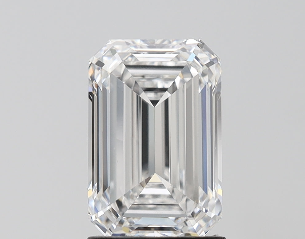 2.53 Carat Emerald Lab Diamond with  Cut Diamond in 14KT  view 1
