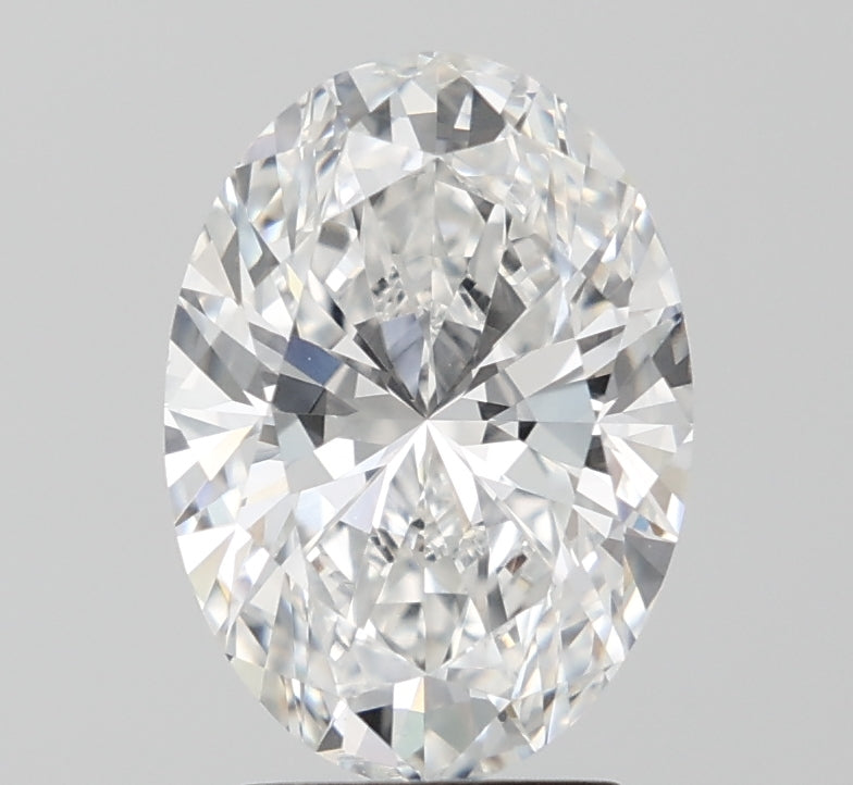 3.07 Carat Oval Lab Diamond with  Cut Diamond in 14KT  view 1
