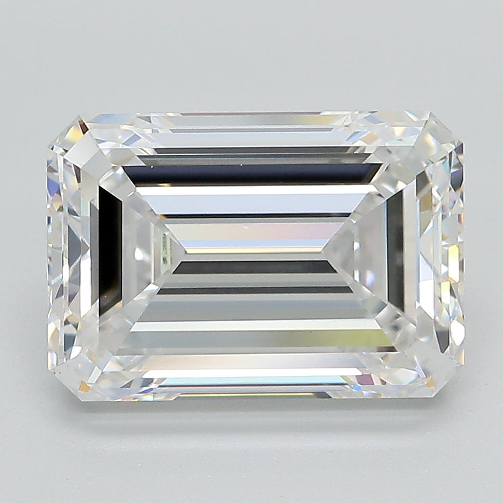 5.26 Carat Emerald Lab Diamond with  Cut Diamond in 14KT  view 1
