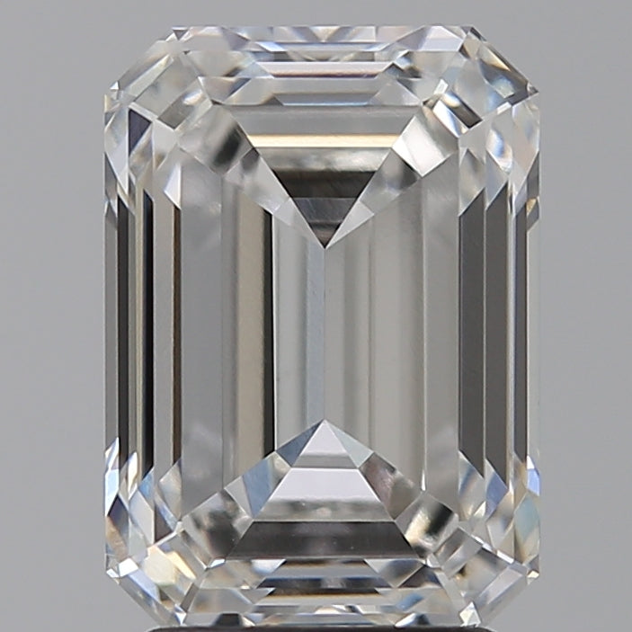 3.1 Carat Emerald Lab Diamond with  Cut Diamond in 14KT  view 1
