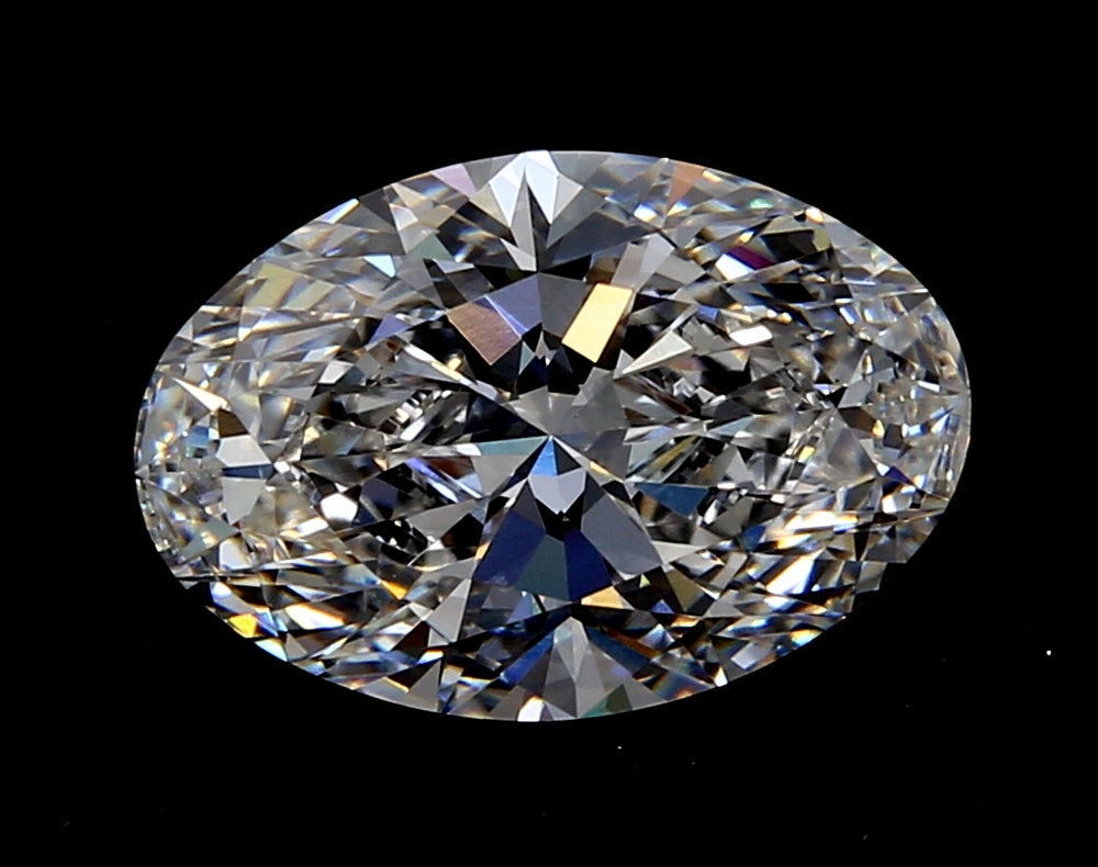 4.09 Carat Oval Lab Diamond with  Cut Diamond in 14KT  view 1
