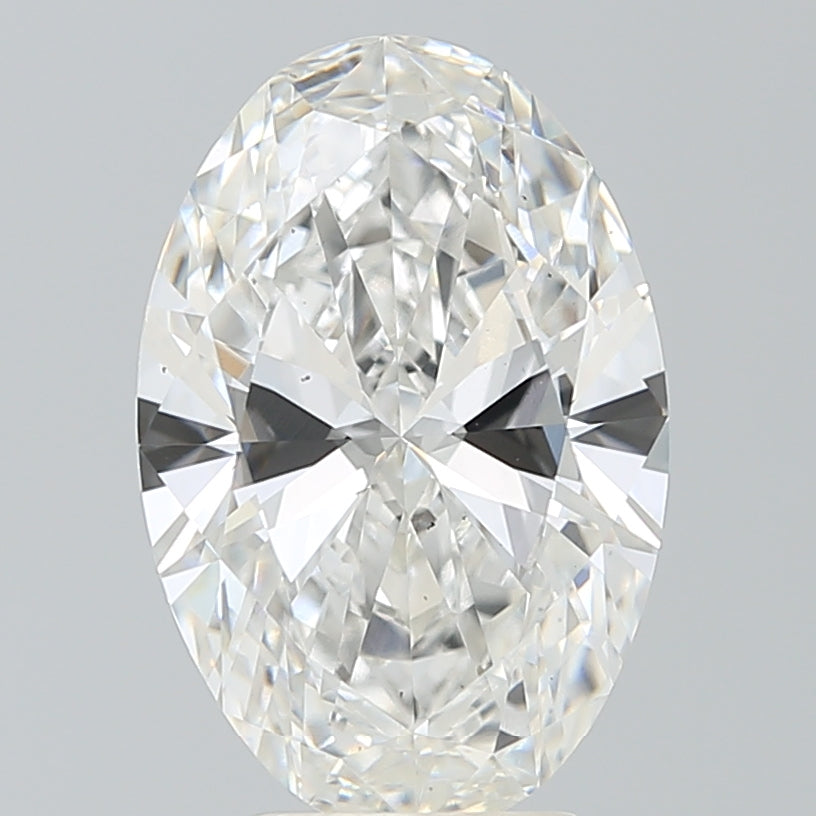 4.66 Carat Oval Lab Diamond with  Cut Diamond in 14KT  view 1
