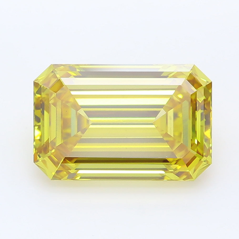 3.1 Carat Emerald Lab Diamond with  Cut Diamond in 14KT  view 1
