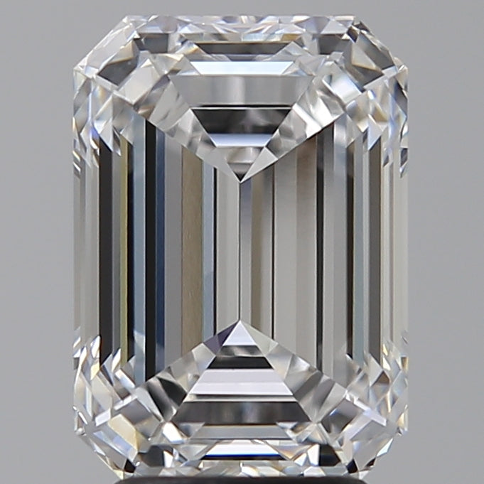 4.05 Carat Emerald Lab Diamond with  Cut Diamond in 14KT  view 1
