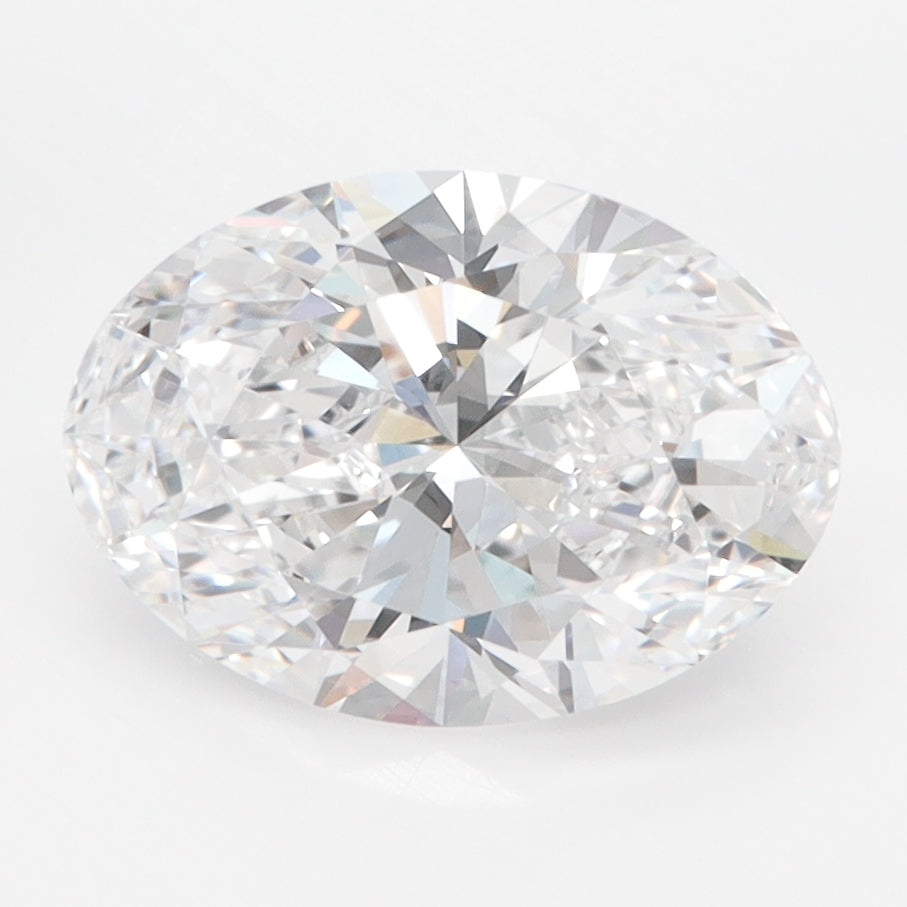 2.45 Carat Oval Lab Diamond with  Cut Diamond in 14KT  view 1
