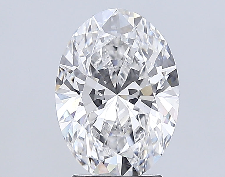 3.04 Carat Oval Lab Diamond with  Cut Diamond in 14KT  view 1
