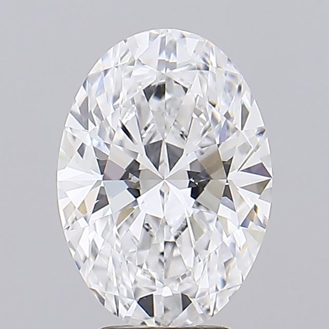 2.91 Carat Oval Lab Diamond with  Cut Diamond in 14KT  view 1
