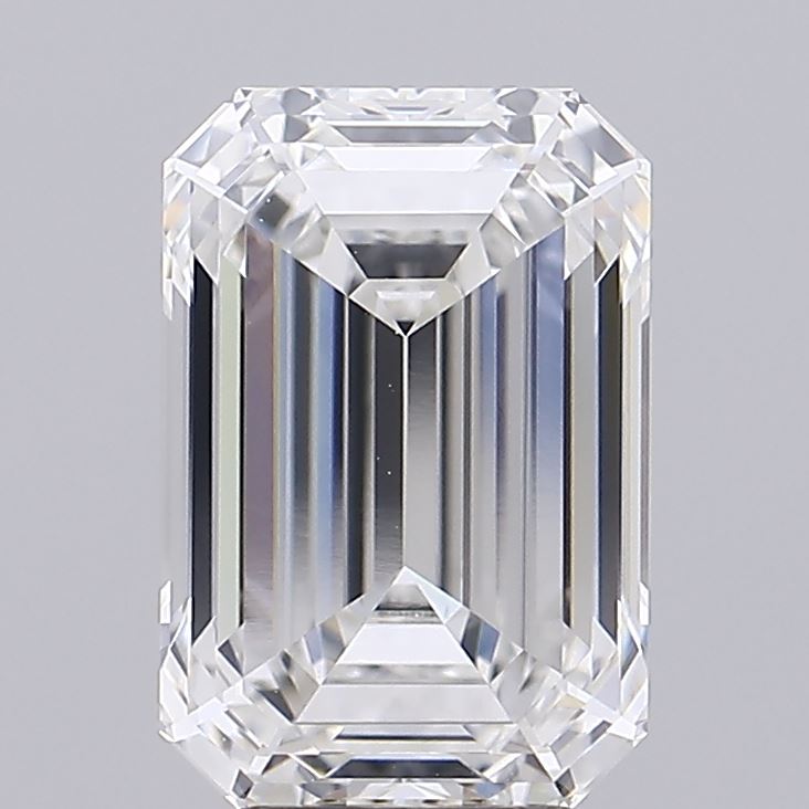 3.94 Carat Emerald Lab Diamond with  Cut Diamond in 14KT  view 1
