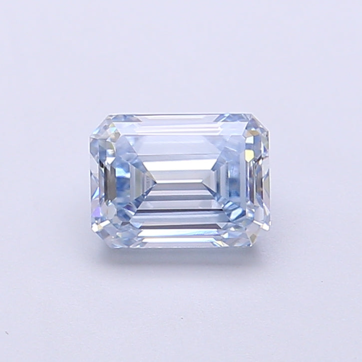 1.0 Carat Emerald Lab Diamond with  Cut Diamond in 14KT  view 1
