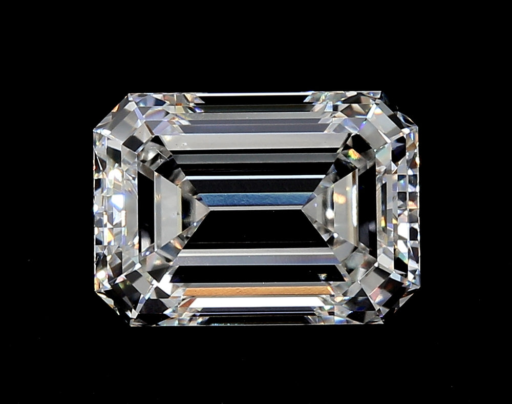 4.04 Carat Emerald Lab Diamond with  Cut Diamond in 14KT  view 1
