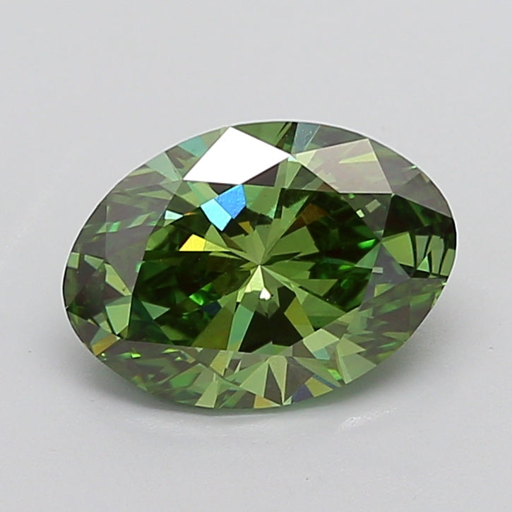 3.81 Carat Oval Lab Diamond with  Cut Diamond in 14KT  view 1
