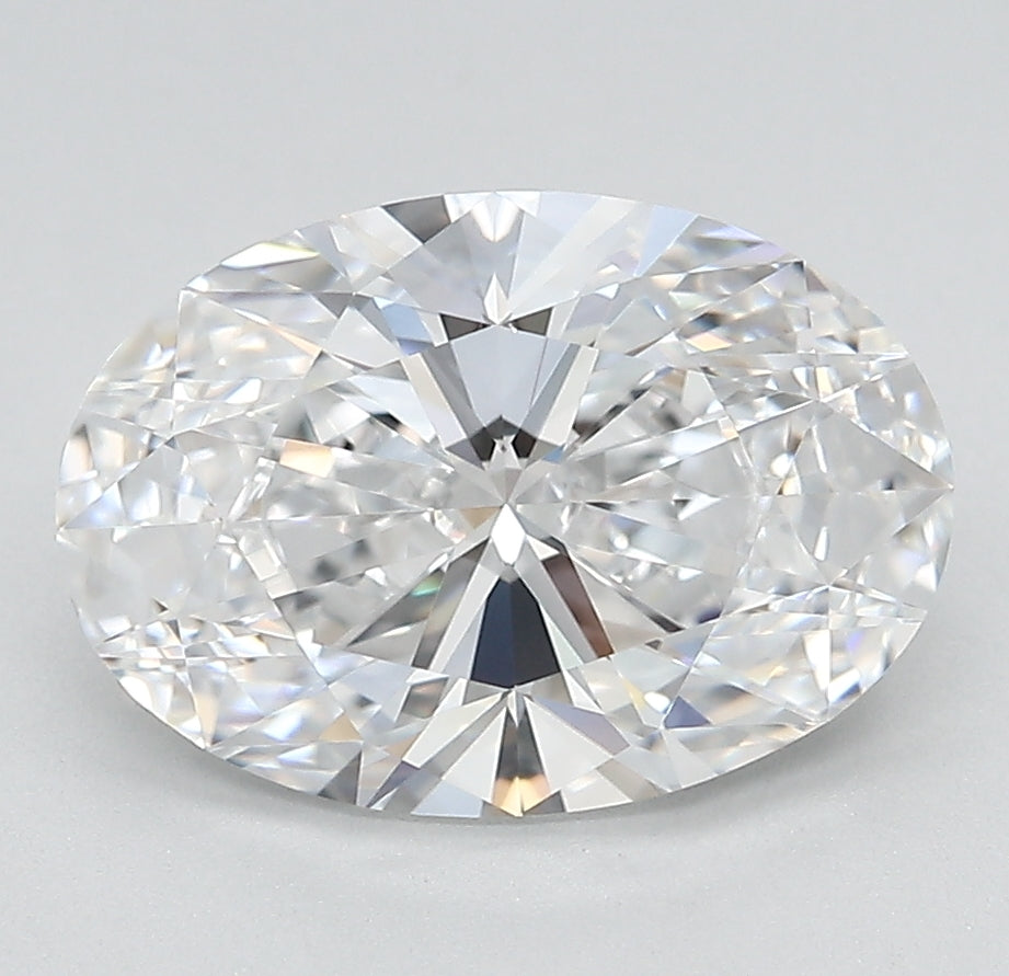 3.0 Carat Oval Lab Diamond with  Cut Diamond in 14KT  view 1
