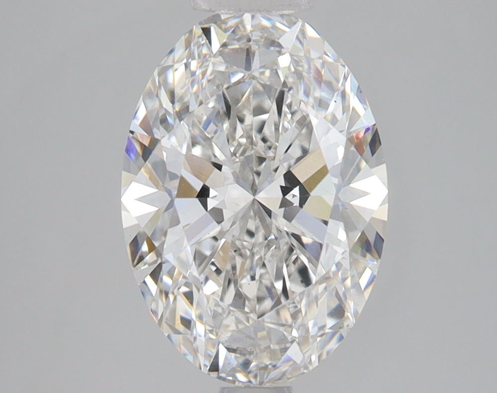 2.46 Carat Oval Lab Diamond with  Cut Diamond in 14KT  view 1
