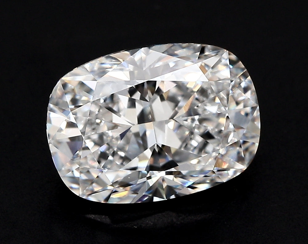 3.21 Carat Cushion Lab Diamond with  Cut Diamond in 14KT  view 1
