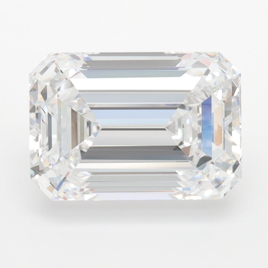 3.0 Carat Emerald Lab Diamond with  Cut Diamond in 14KT  view 1
