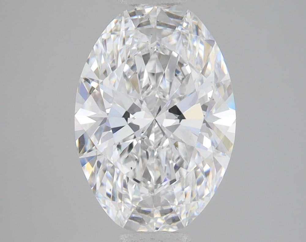 3.09 Carat Oval Lab Diamond with  Cut Diamond in 14KT  view 1

