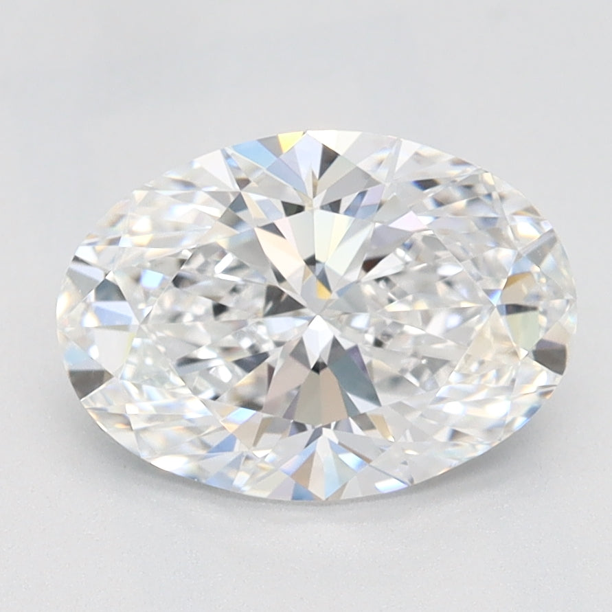 1.51 Carat Oval Lab Diamond with  Cut Diamond in 14KT  view 1
