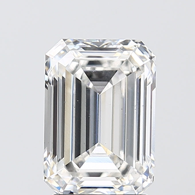 3.02 Carat Emerald Lab Diamond with  Cut Diamond in 14KT  view 1
