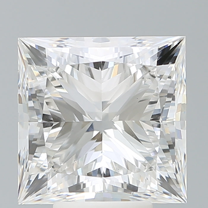 6.54 Carat Princess Lab Diamond with  Cut Diamond in 14KT  view 1
