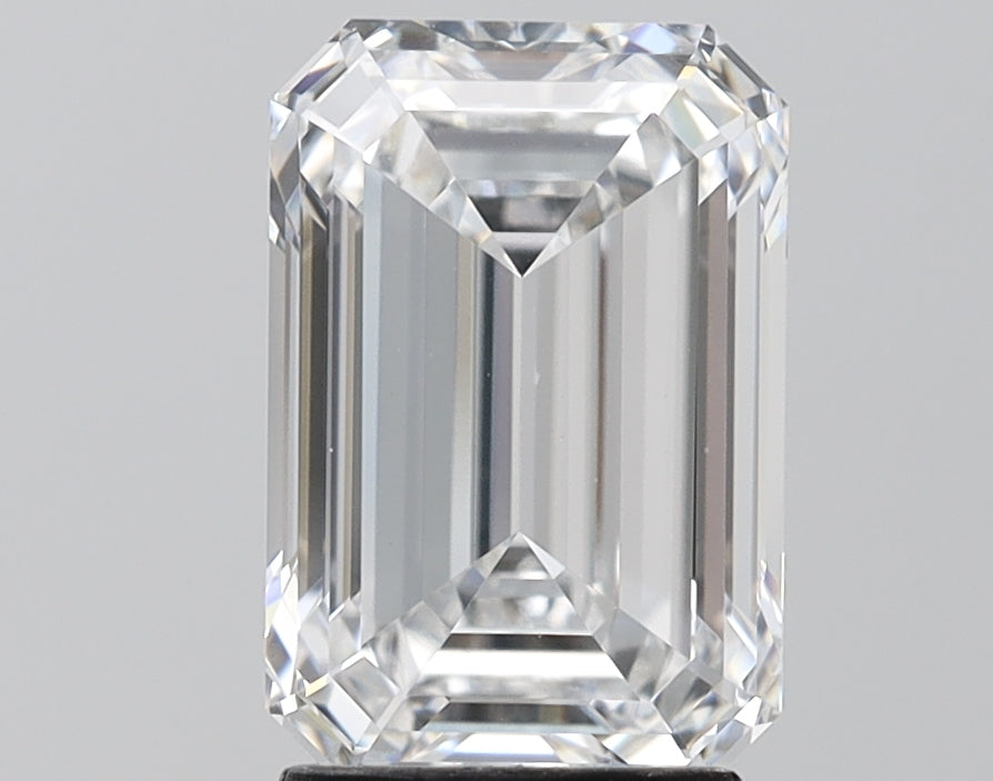 3.07 Carat Emerald Lab Diamond with  Cut Diamond in 14KT  view 1
