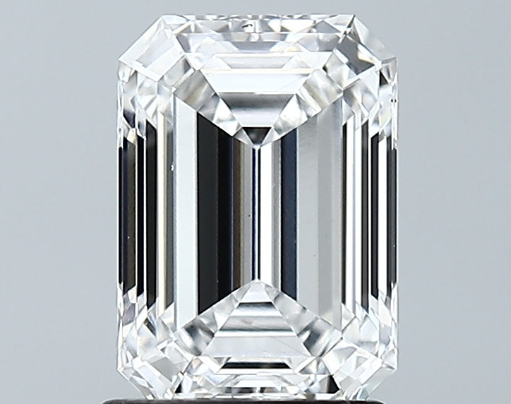 1.7 Carat Emerald Lab Diamond with  Cut Diamond in 14KT  view 1
