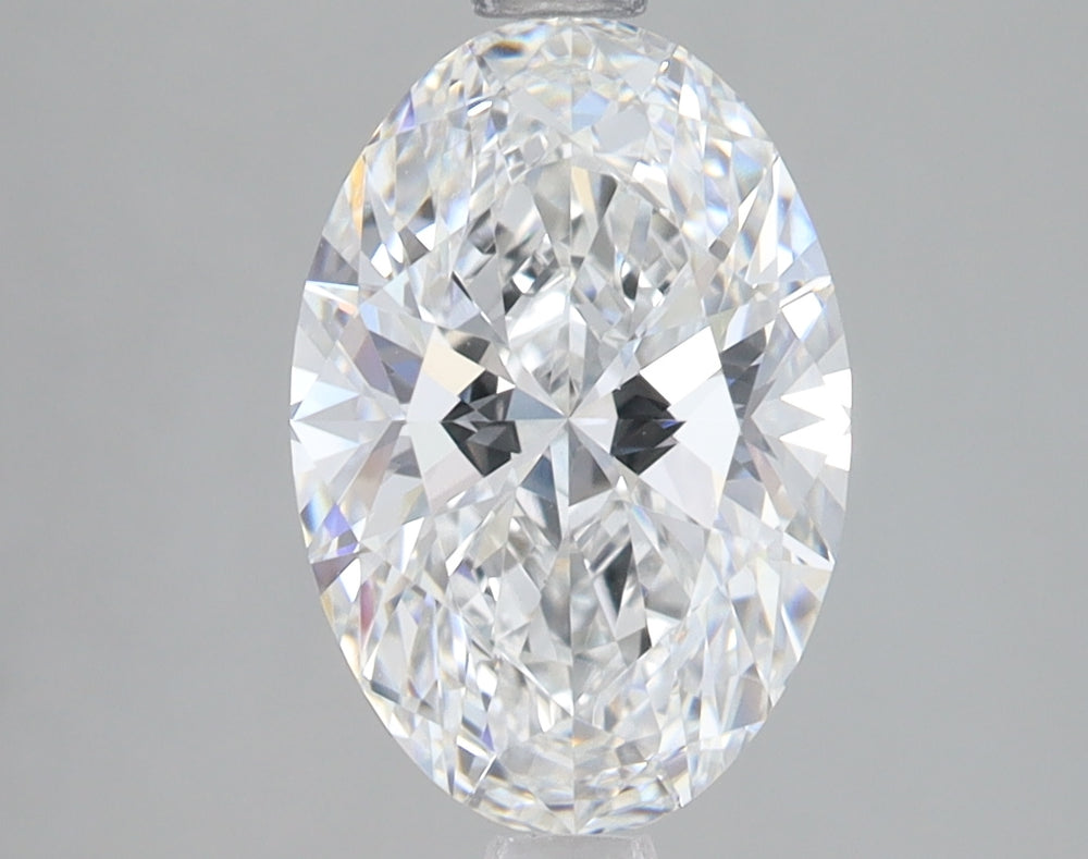 2.45 Carat Oval Lab Diamond with  Cut Diamond in 14KT  view 1
