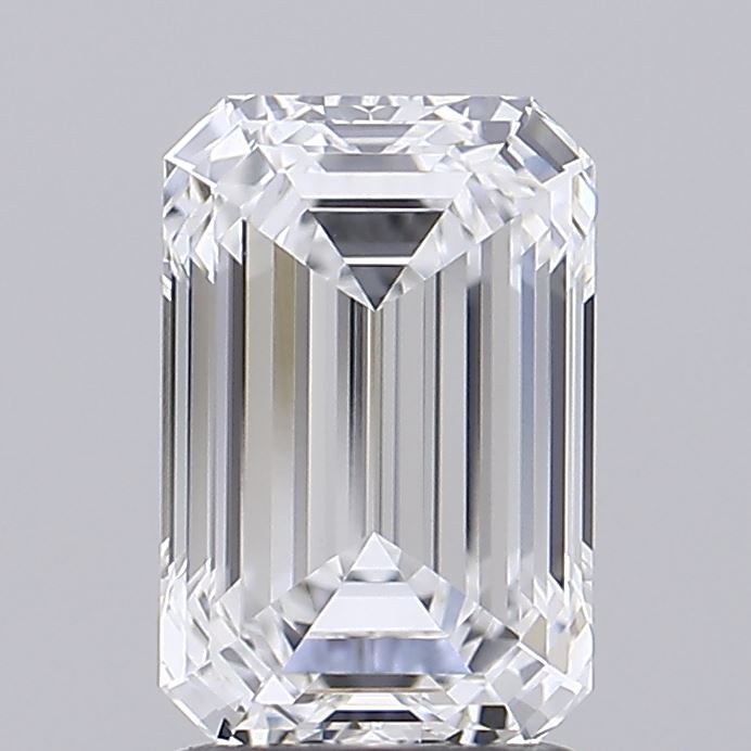 2.0 Carat Emerald Lab Diamond with  Cut Diamond in 14KT  view 1
