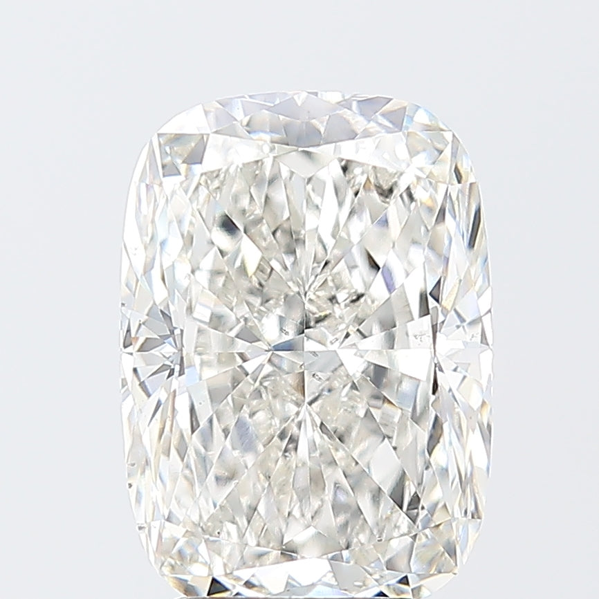 4.02 Carat Cushion Lab Diamond with  Cut Diamond in 14KT  view 1
