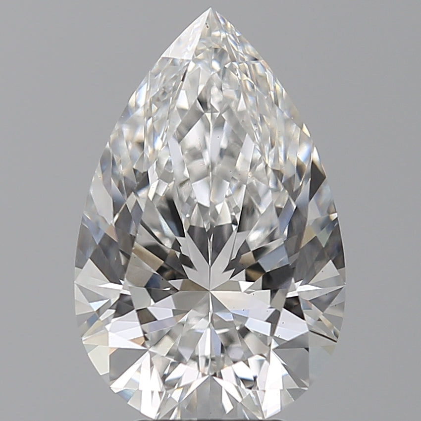 5.08 Carat Pear Lab Diamond with  Cut Diamond in 14KT  view 1

