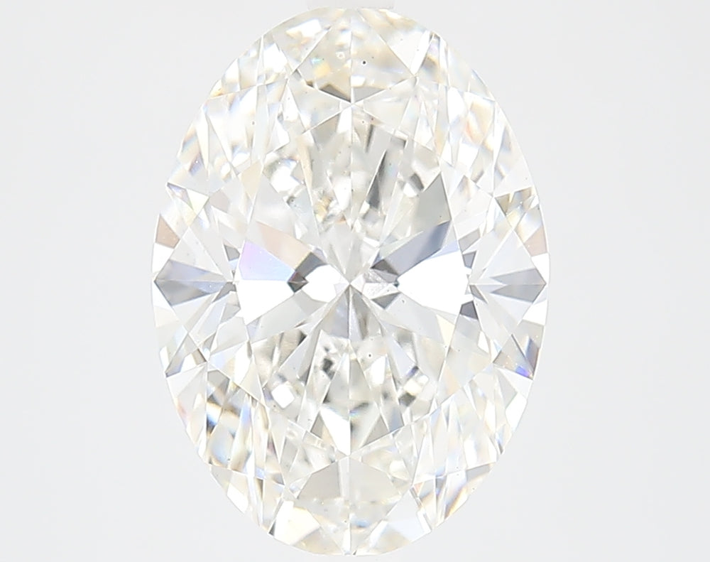 3.8 Carat Oval Lab Diamond with  Cut Diamond in 14KT  view 1
