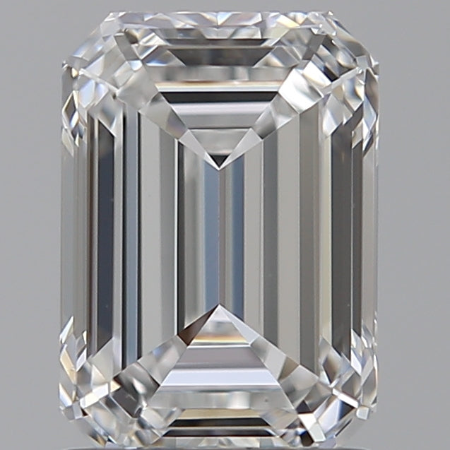 1.5 Carat Emerald Lab Diamond with  Cut Diamond in 14KT  view 1
